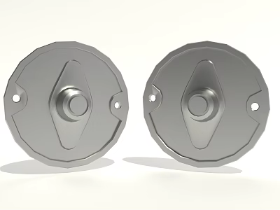Automotive Metal Parts Two Silver Circular Covers With Geometric Pattern And Mounting Holes 3d model