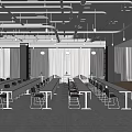 Modern Classroom Ladder Classroom 3d model