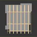 Building Construction Framework Featuring Wooden Beams And Red Brick Wall