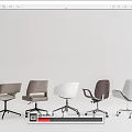 Stylish Office Chairs With Various Modern Designs And Ergonomic Features For Workspace 3d model