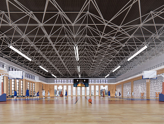 modern basketball court 3d model