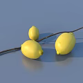 Fresh Ripe Lemons Arranged in a Shiny Golden Bowl on Blue Surface