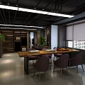 Modern Office Interior Design With Conference Table Chairs Green Plants And Bookshelves
