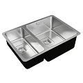 Stainless Steel Double Bowl Kitchen Sink With Durable Construction And Efficient Drainage