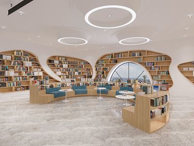 modern library 3d model