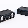 Two Black Hard Shell Storage Cases With Secure Latches And Durable Design 3d model