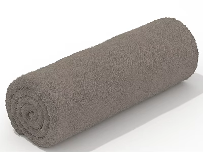 Gray Rolled Up Soft Bath Towel with High Absorbency for Bathroom Use 3d model