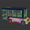 Modern bus minibus minivan driverless bus 3d model
