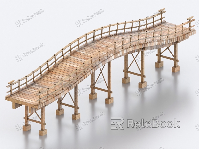 wooden bridge pontoon bridge landscape bridge small bridge arch bridge suspension bridge model