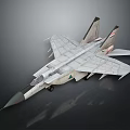 Gray Military Fighter Jet 3D Rendered With Sharp Nose Missile Launchers Tail Insignia And Reflection