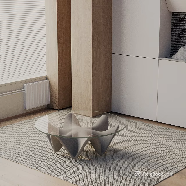 Modern Minimalist Living Room With Sofa Coffee Table Set Glass Top And Grey Design 3d model 