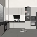 Modern Kitchen Interior With White Upper And Lower Cabinets Appliances And Window