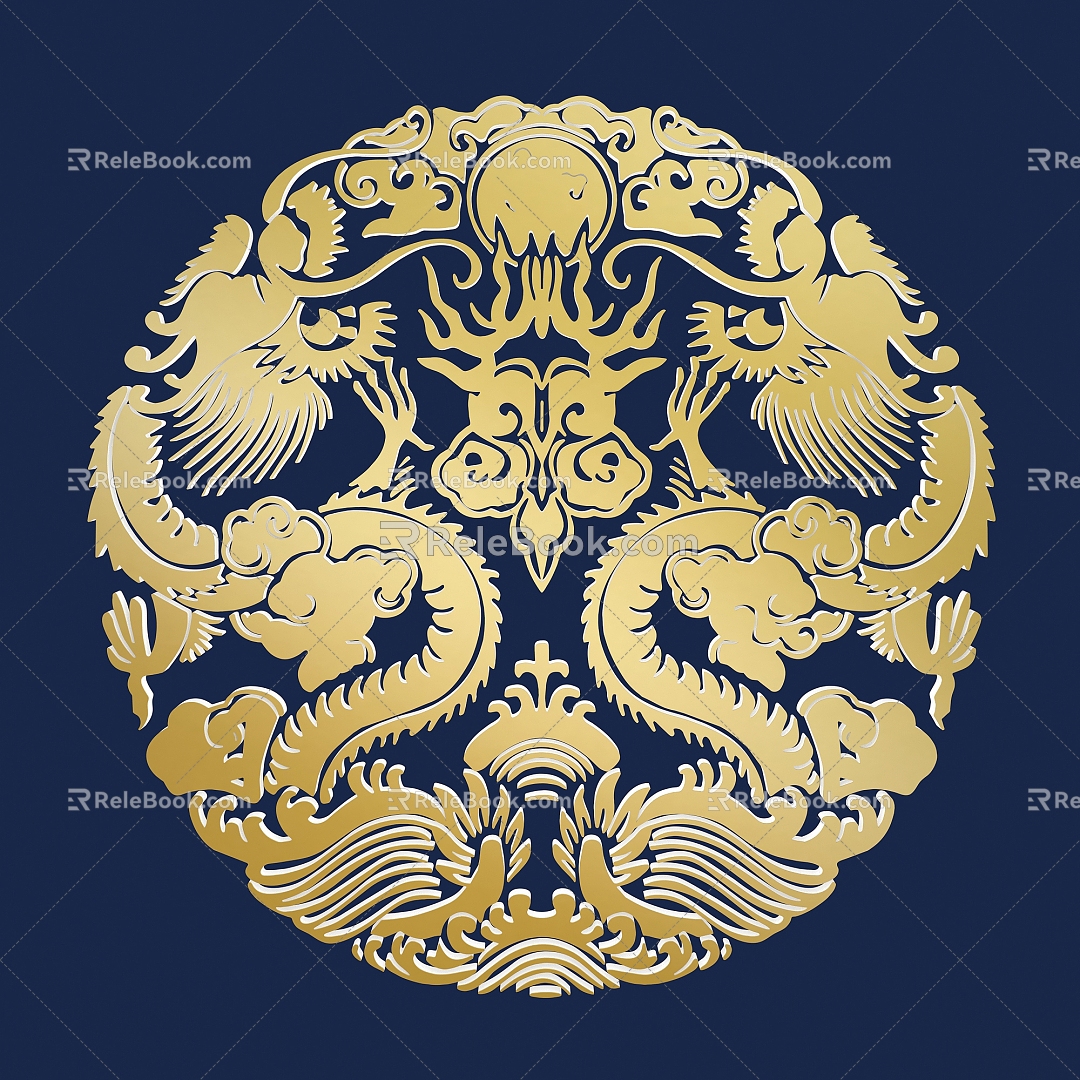 Dragon, Shenlong, Xianglong, Chinese Dragon, Oriental Dragon, Dragon Totem, Year of the Dragon Element, Double Dragon, Pearl 07 3d model