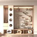 Modern Built In Wooden Cat Tree With Multi Level Platforms Cat House And Scratching Posts