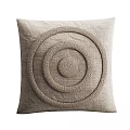 Neutral Tan Throw Pillows With Circular Diagonal Vertical And Horizontal Textured Patterns For Home Decor 3d model