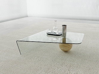 Modern glass coffee table shaped coffee table 3d model