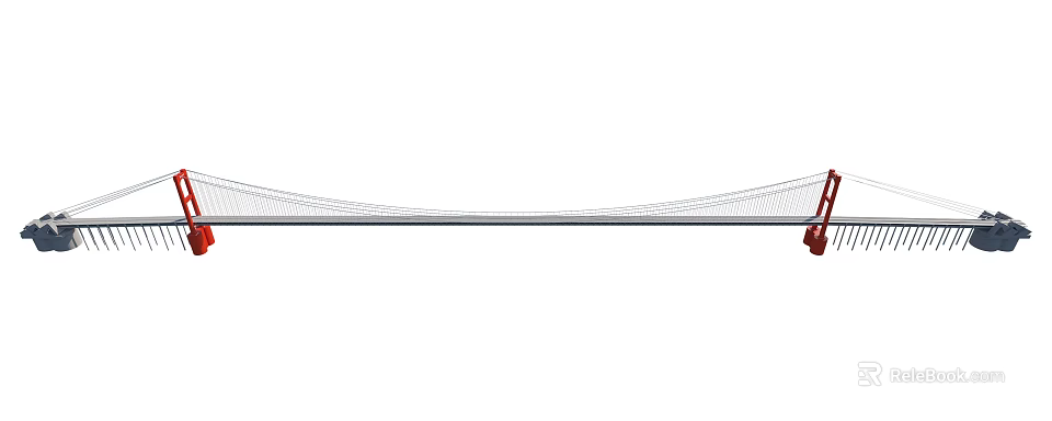 Modern Bridge With Sleek Design And Flowing Lines For Urban Landmark 3d model 