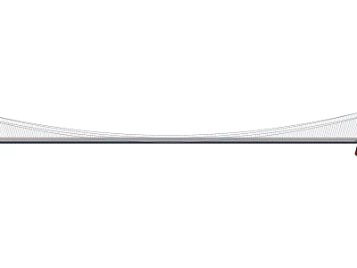 Modern Bridge With Sleek Design And Flowing Lines For Urban Landmark 3d model