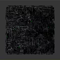 Gray Electronic Device Cube With Circuit Texture And Green Details