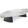 Modern Marble Hexagonal Coffee Table With Black Metal Base And Sleek Design 3d model