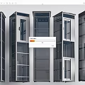 Various Modern Elevator Designs With Transparent Glass And Metal Frames 3d model