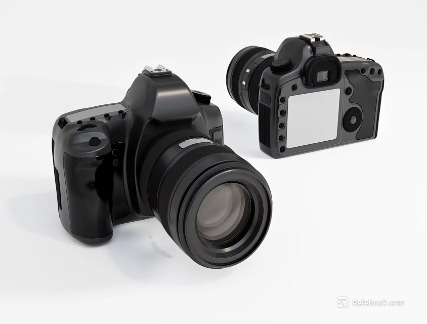 Black Digital Camera Body And Lens For Professional Photography Gear 3d model 