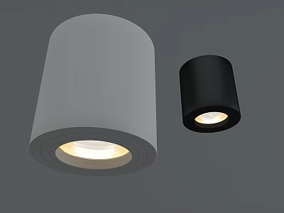 Modern Simple Wall Lamps In Grey And Black Cylindrical Design With Warm Light 3d model