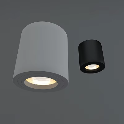 Modern Simple Wall Lamps In Grey And Black Cylindrical Design With Warm Light 3d model
