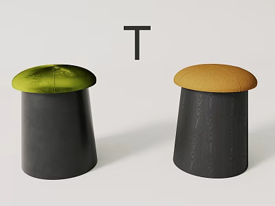 Modern Stool Fruit Green Caramel Yellow Fruit Shoe Changing Stool Low Stool 3d model