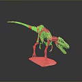 Detailed Dinosaur Skeleton Model On White Display Base With Natural Pose 3d model