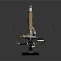 Professional Vintage Computer Repair Microscope With Metal Structure Brass Tube And Black Base