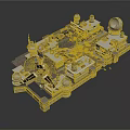 Detailed Stone Castle Architecture Featuring Multiple Towers Domes Platforms And Courtyards