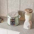 Modern Kitchen Countertop With Electric Pressure Cooker And Blender Appliances