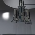 Industrial Mechanical System With Pipes Tanks And Metal Frame Structure