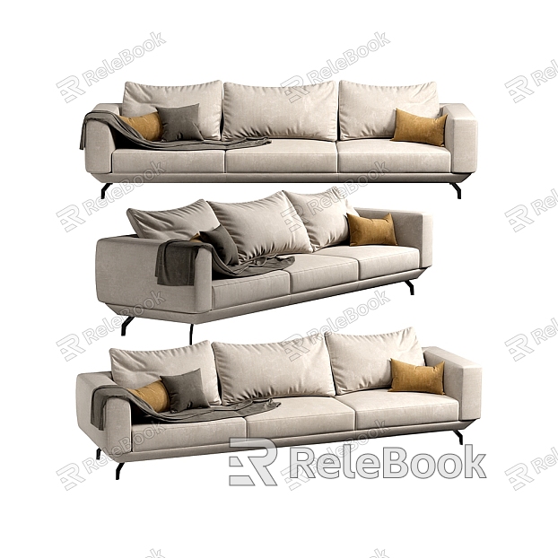 Modern three-seat sofa multiplayer sofa model