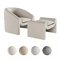 Comfortable Modern Leisure Chair With Ottoman And Four Color Options