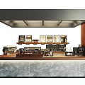Modern Café Counter Interior With Coffee Machines Display Shelves And Decorative Posters