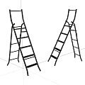 Two Black Foldable Ladders For Home Household Use And Maintenance