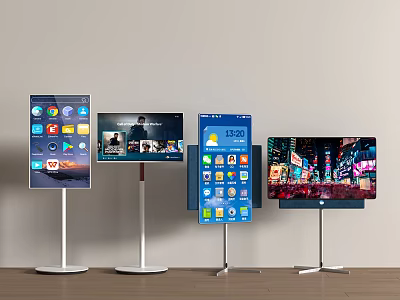 TV mobile advertising screen display rack 3d model