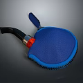 Blue Zippered Pouch With Black Handle And Red Brush Head For Daily Use