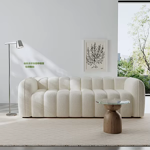 Cream Style Simple Modern Sofa Two-Seat Modular Sofa 3d model