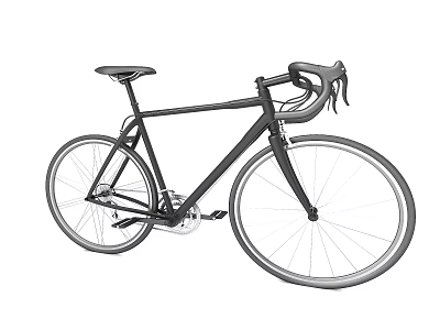 Black Road Bicycle With Sleek Frame Drop Bars And Narrow Tires 3d model