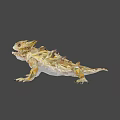 Low Poly Reptile Lizard Design With Geometric Scales Spikes And Open Mouth