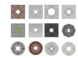 Modern Tree Grate 3d model