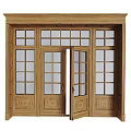 White Double Doors With Glass Panes And Classic Wooden Frame Design