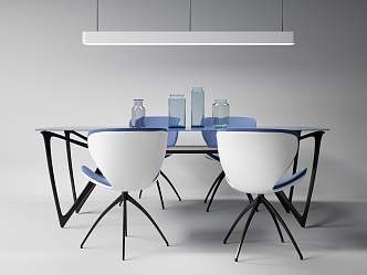 Modern Dining Table and Chair Combination 3d model