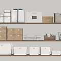 Organized Storage Solutions With Colored Boxes Baskets Neatly On Wooden Shelves