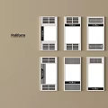 Poliform Wall Mounted Ventilation Grilles With White Frames And Black Accents 3d model
