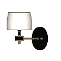 Modern Wall Lamp With White Frosted Glass Shade And Black Metal Base