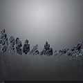 Blue Crystal Animal Figurines Arranged In A Row On Gray Reflective Surface